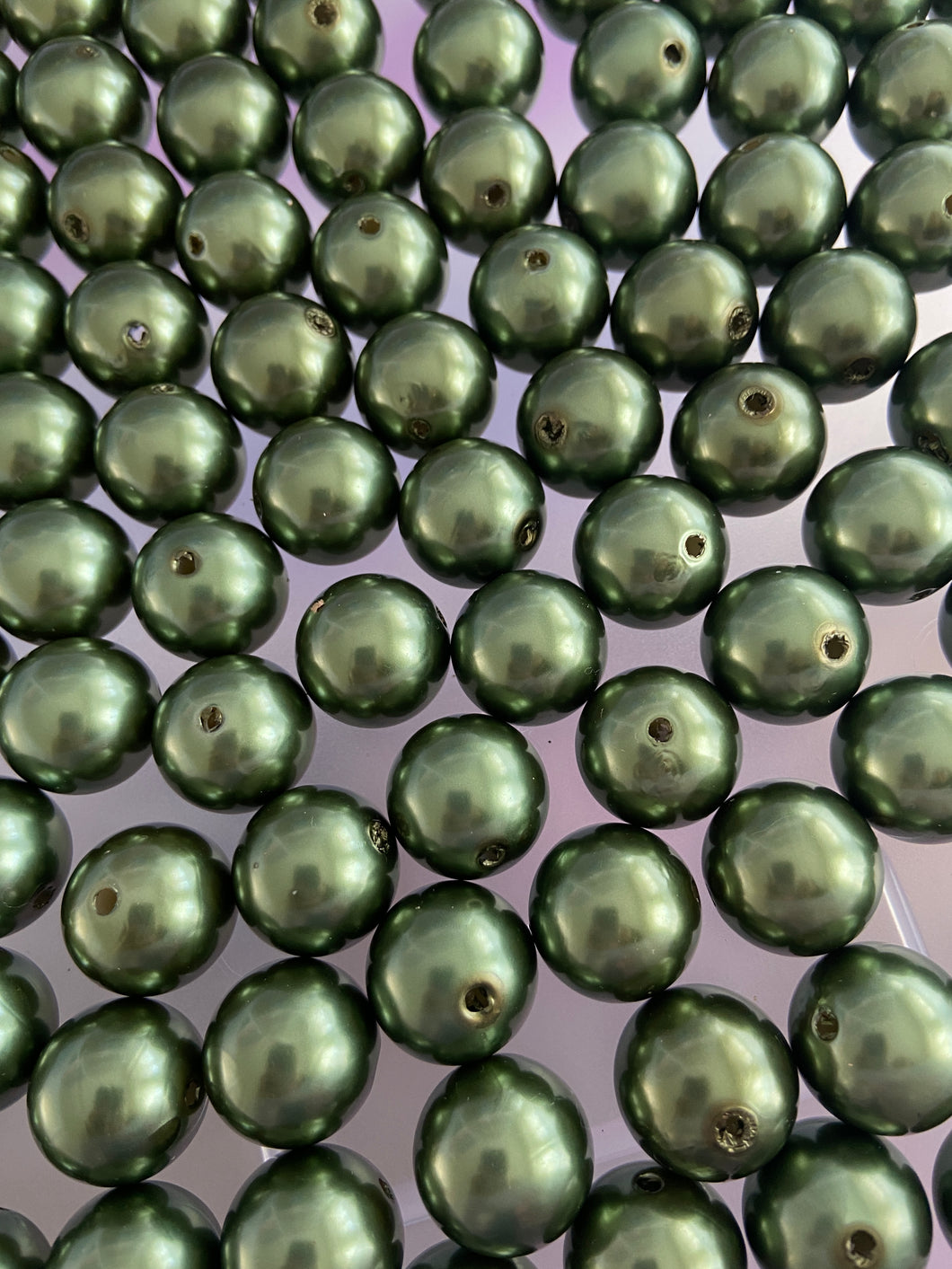 P14 - 20mm Dark Green Pearl Look - Acrylic Solid Beads - Bubblegum Beads - Chunky Bead