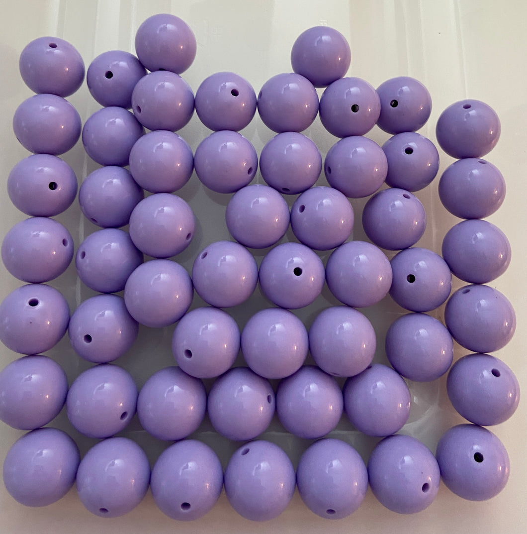 S08 Purple - 20mm Solid Beads - Acrylic Solid Beads - Bubblegum Beads - Chunky Beads