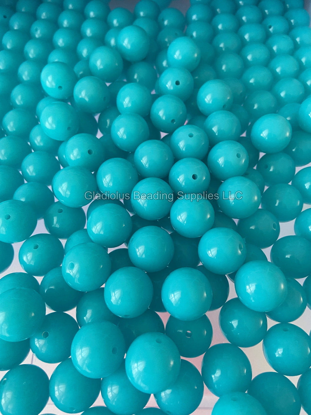 S14 Blue Neon - 20mm Solid Beads - Acrylic Solid Beads - Bubblegum Beads - Chunky Beads