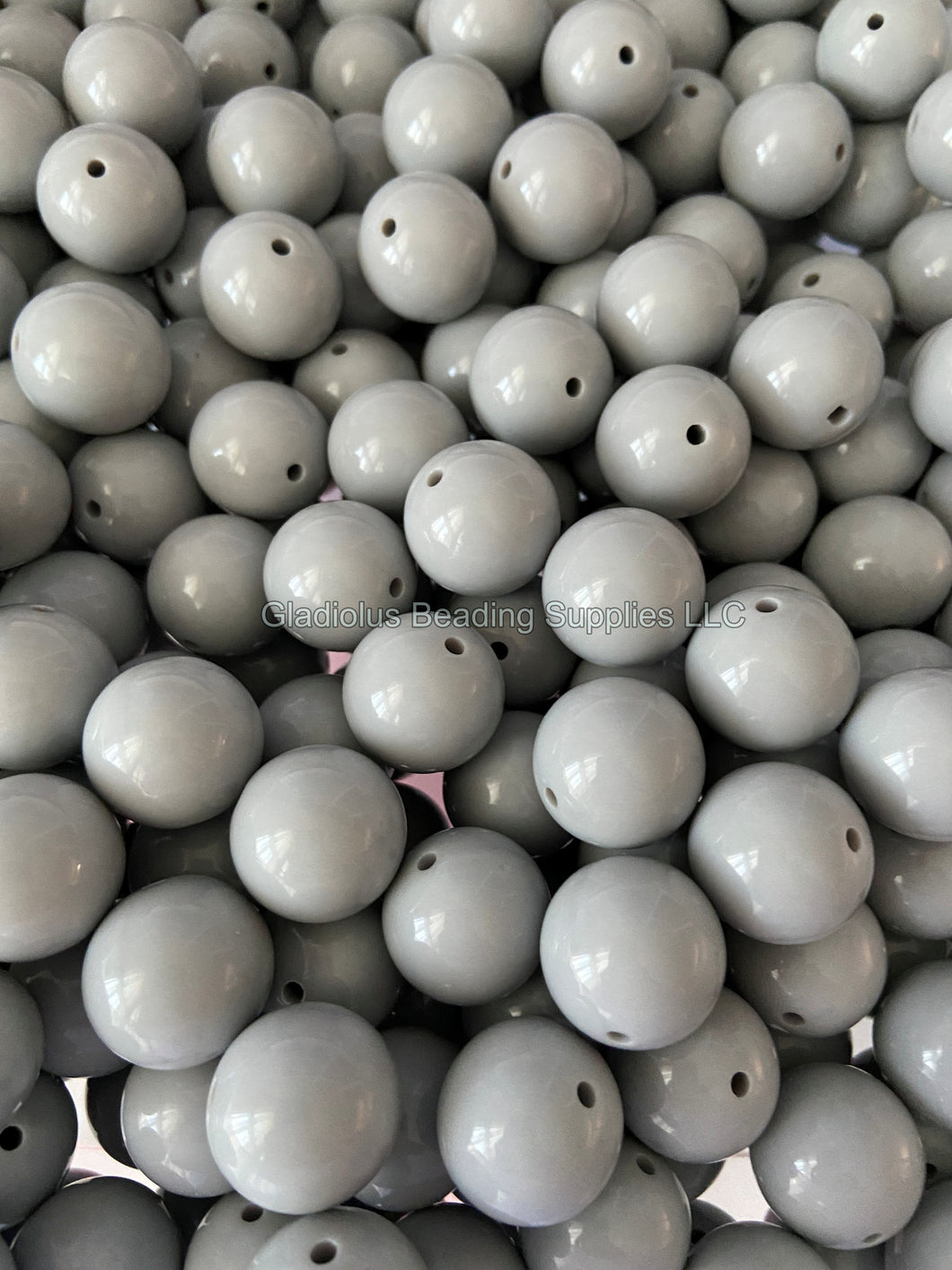 S36 Light Gray - 20mm Solid Beads - Acrylic Solid Beads - Bubblegum Beads - Chunky Beads