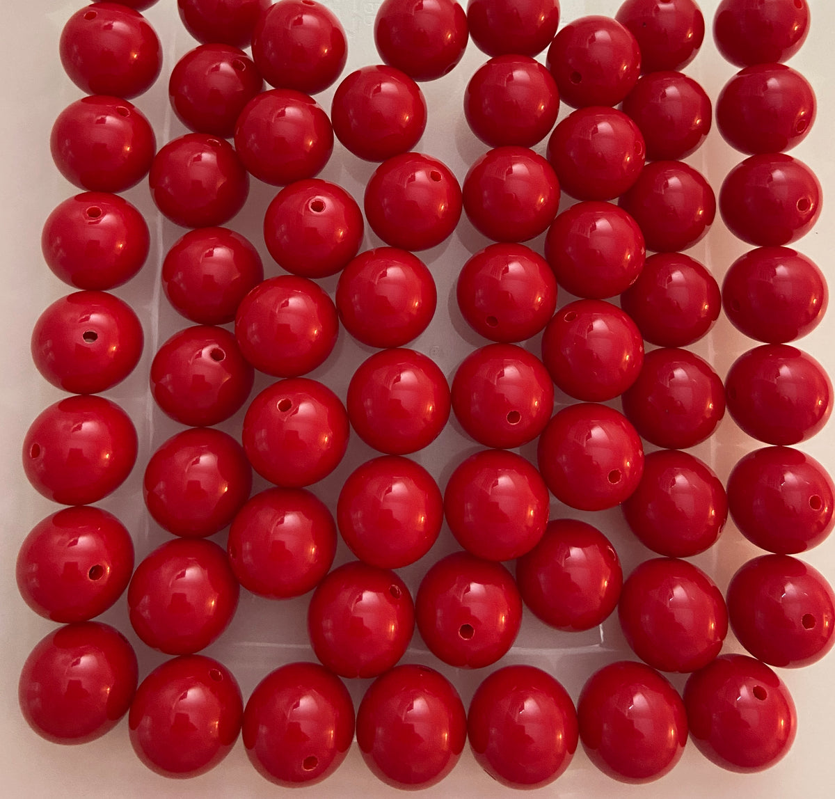 Red - 20mm Solid Beads - Acrylic Solid Beads - Bubblegum Beads - Chunk ...