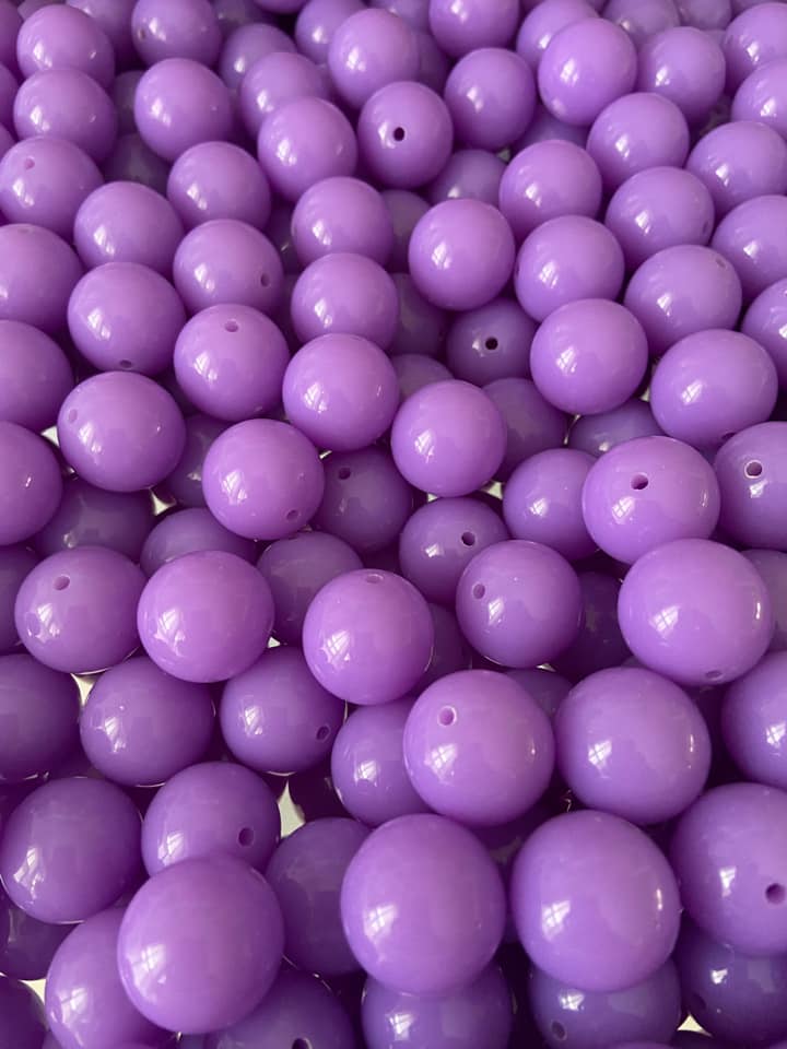 S24 Jelly Purple- 20mm Solid Beads - Acrylic Solid Beads - Bubblegum Beads - Chunky Beads