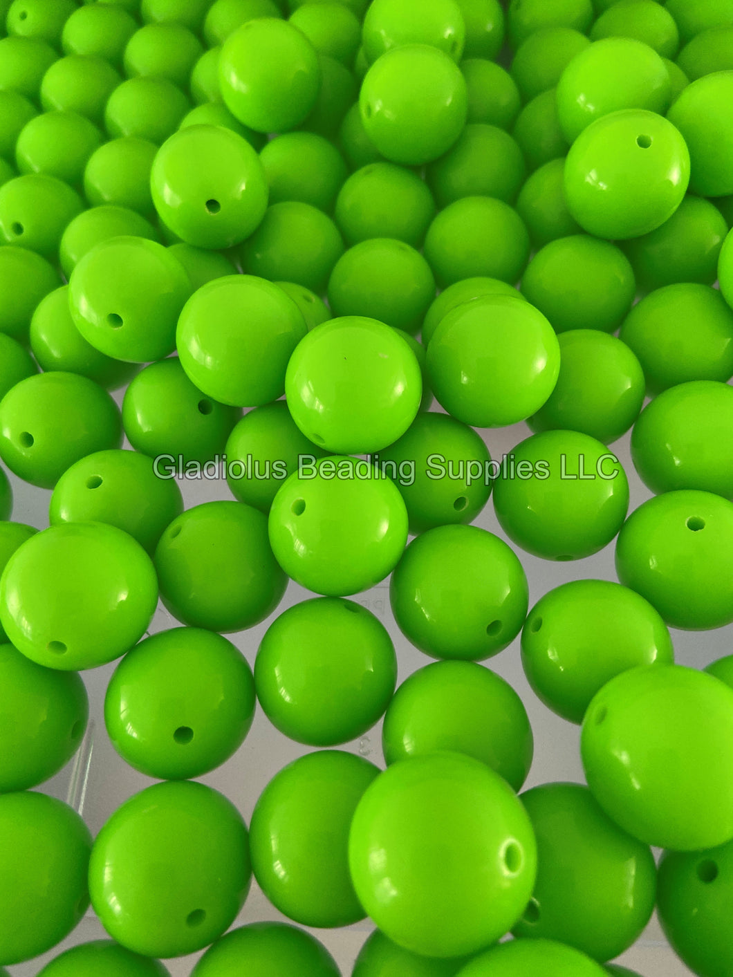 S37 Neon Green - 20mm Solid Beads - Acrylic Solid Beads - Bubblegum Beads - Chunky Beads