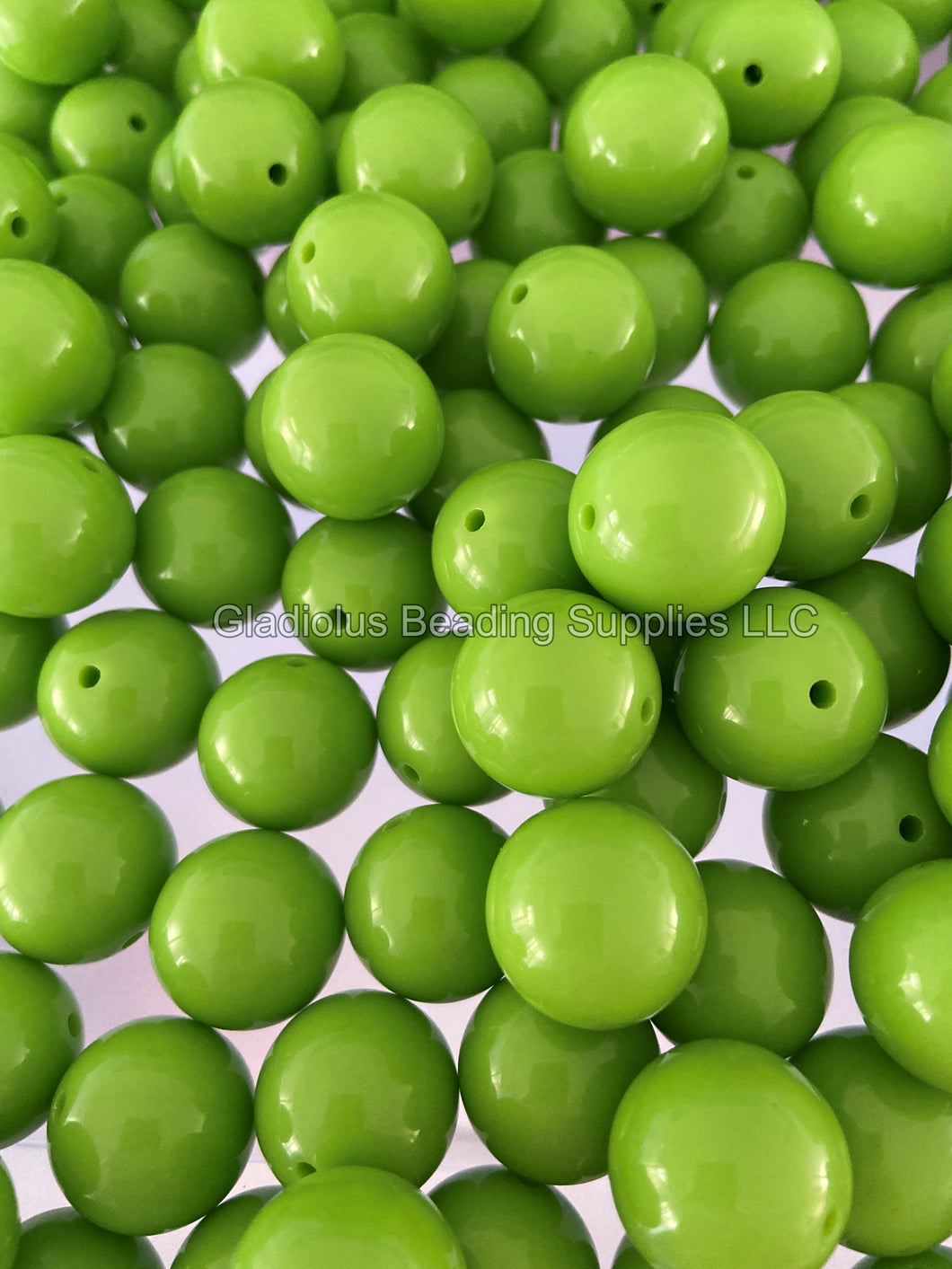 S38 Light Olive - 20mm Solid Beads - Acrylic Solid Beads - Bubblegum Beads - Chunky Beads