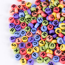 Load image into Gallery viewer, 200 pcs 4*7mm Acrylic Round Letter Beads - Multicolor Background - For Jewelry Making
