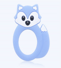 Load image into Gallery viewer, Fox Teether, Silicone Teether BPA free , Food Grade Teether, Sensory Pendant Teether
