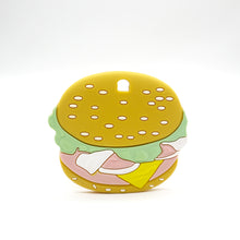 Load image into Gallery viewer, Hamburger Teether - Silicone Teether - Food Grade Teether - Sensory Pendant Teether
