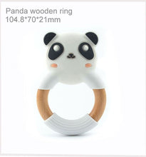 Load image into Gallery viewer, Panda Ring Teether, Silicone Teether BPA free , Food Grade Teether, Sensory Pendant Teether
