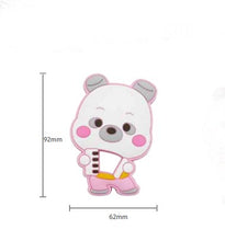 Load image into Gallery viewer, Piano Bear Teether, Silicone Teether BPA free , Food Grade Teether, Sensory Pendant Teether
