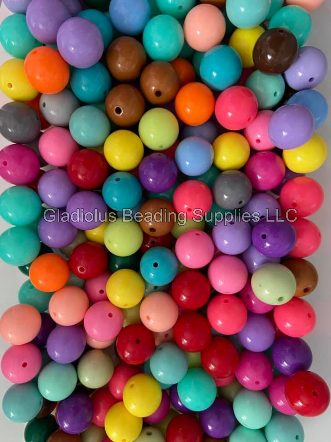 20mm Solid Color Mixed Beads - Acrylic Solid Beads - Chunky Bead