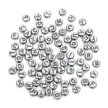 Load image into Gallery viewer, 200 pcs 4*7mm Acrylic Round Letter Beads - Multicolor Background - For Jewelry Making
