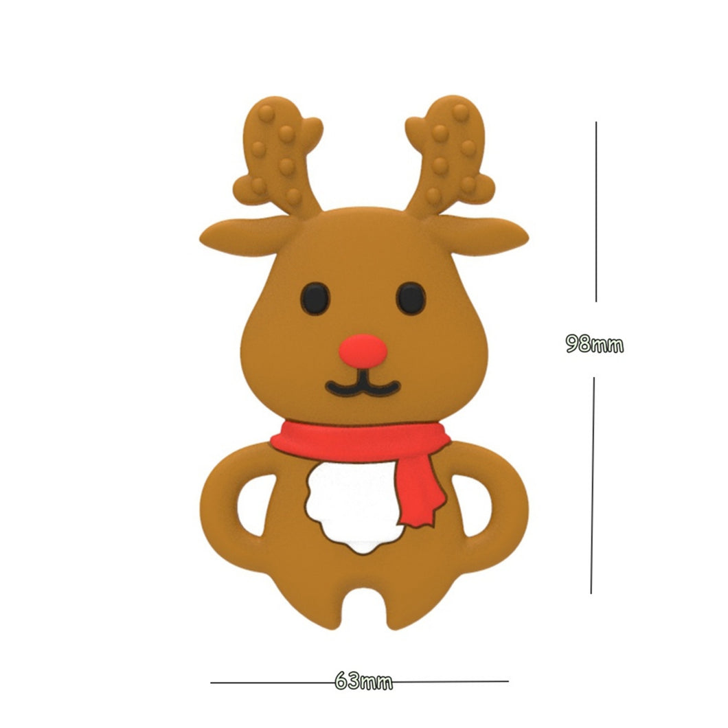 1 Pc ReinDear Christmas  - Silicone Pendant - Food Grade - Sensory Pendant